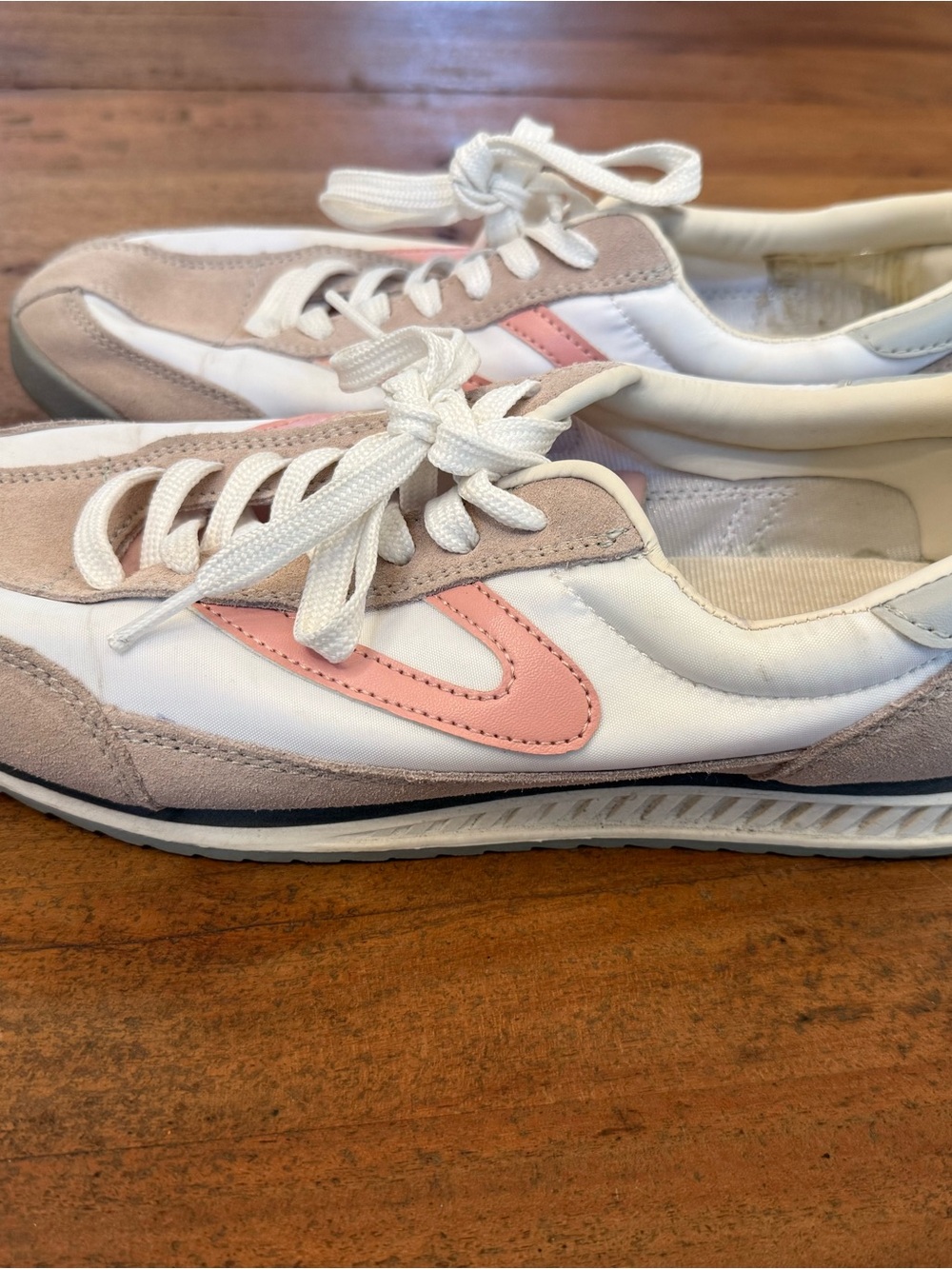Tretorn White and Pink Retro-Inspired Women’s Athletic Sneakers